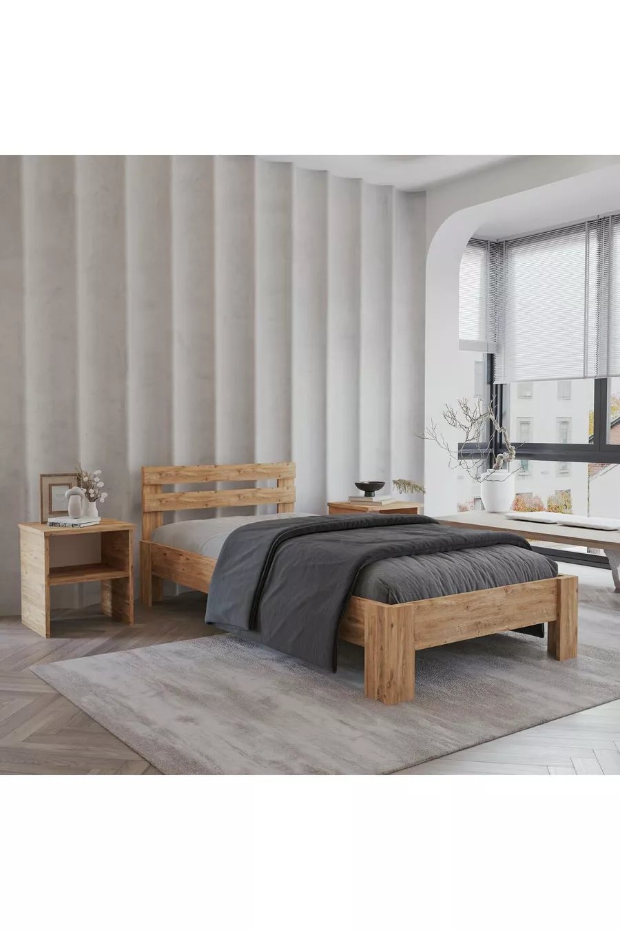 Lit Atlantik en MDF | Compatible avec lits simples et doubles, installation facile