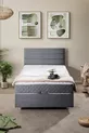 Ensemble de lit Comfort Sofia avec base et tête de lit simple Gris