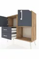 Commode Arges 2 étagères 2 tiroirs 2 portes Pin-Anthracite