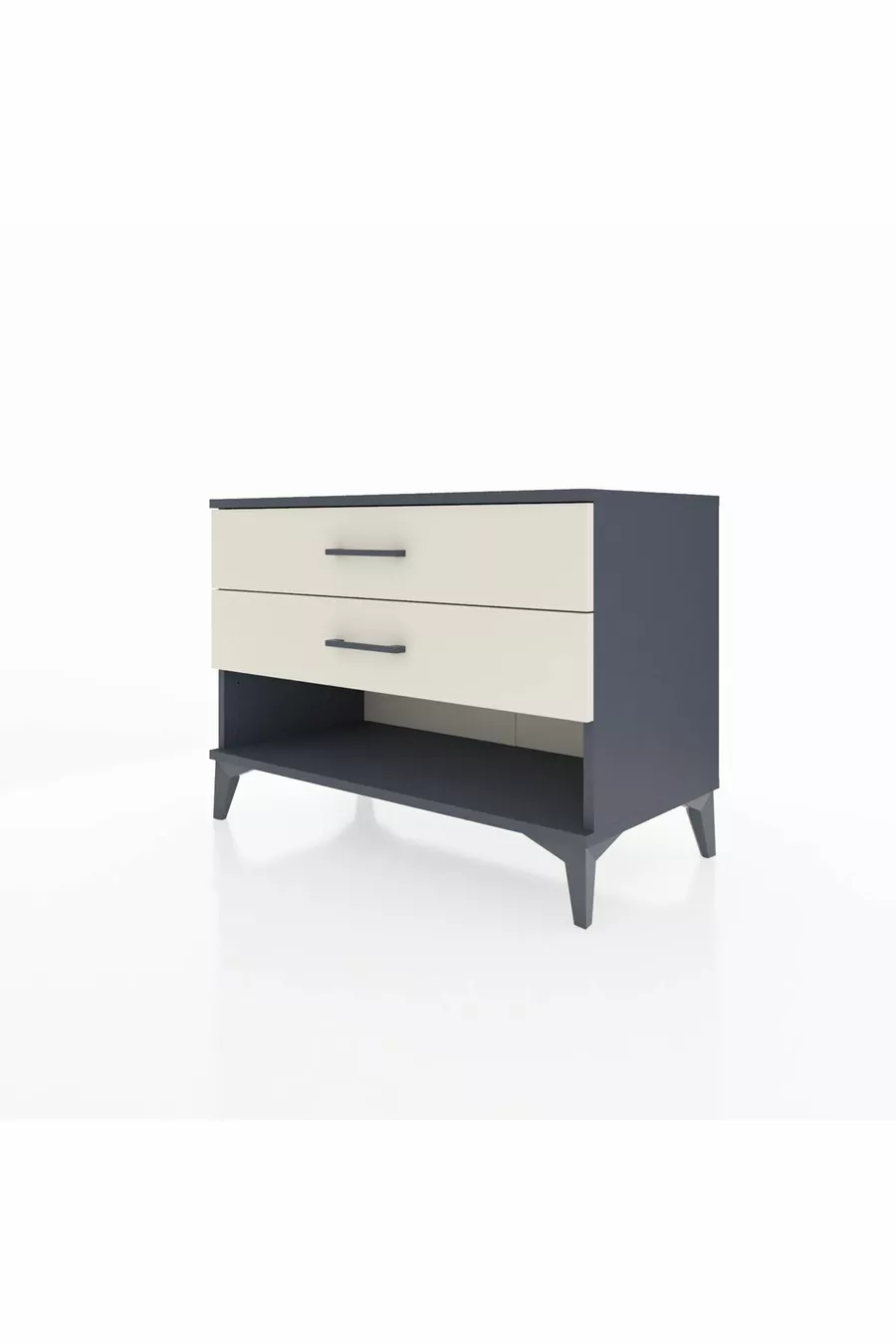 Commode Hyperion 2 tiroirs Anthracite-Pierres de lune