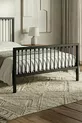 Lit en métal forgé Breeze pour deux personnes (NOIR-GRIS) (LAMELLES EN BOIS)