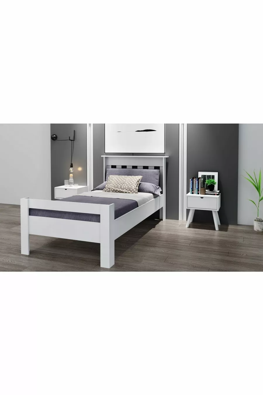 Lit Compatible, Style Simple, Simple, Blanc, Jeune, MDF, Lit Simple