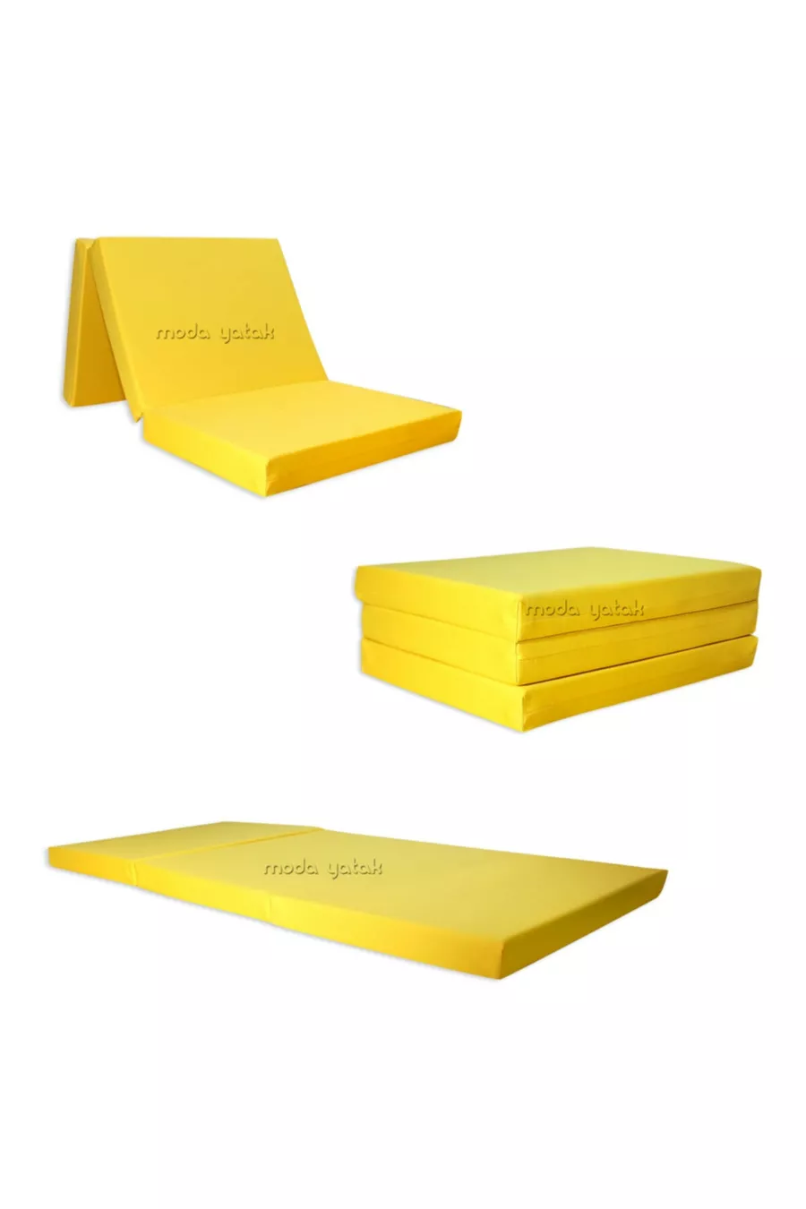 Lit pliant en mousse Işbir avec matelas en mousse Jaune