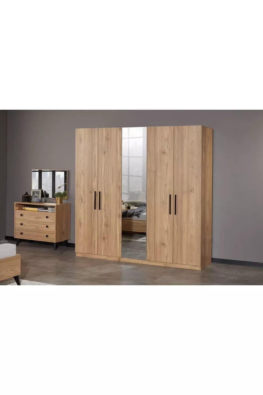Ensemble de chambre à coucher Eti, 5 portes