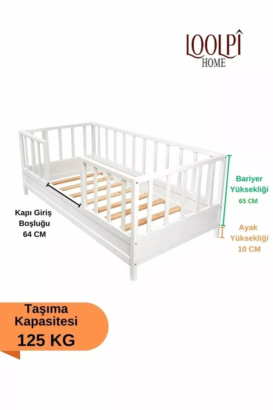 Lit pour bébé et enfant unisexe en bois naturel