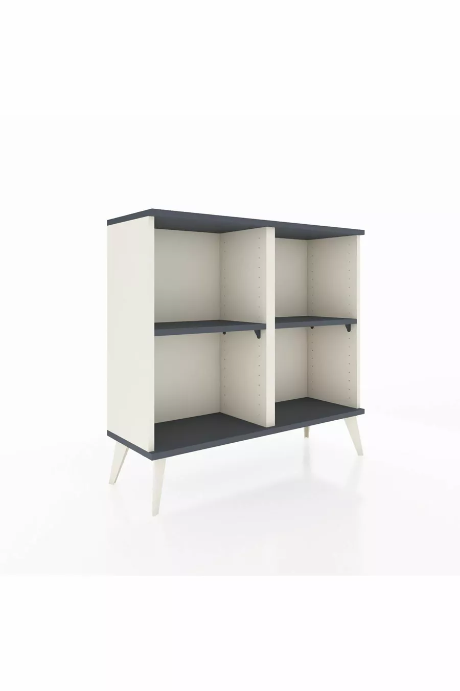 Commode Arges 2 étagères Pierre de lune-Anthracite