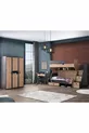 Lits superposés, Lits superposés Naturel avec bureau et armoire à 3 portes
