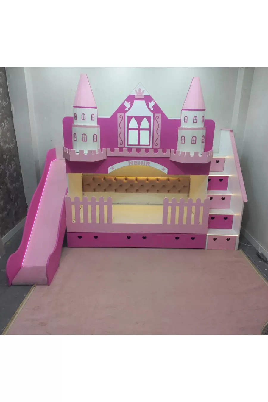 LIT SUPERPOSÉ AVEC LIT POUR ENFANT ET TOBOGGAN