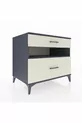 Commode Kronos avec une étagère et 2 tiroirs Anthracite-Pierre de Lune