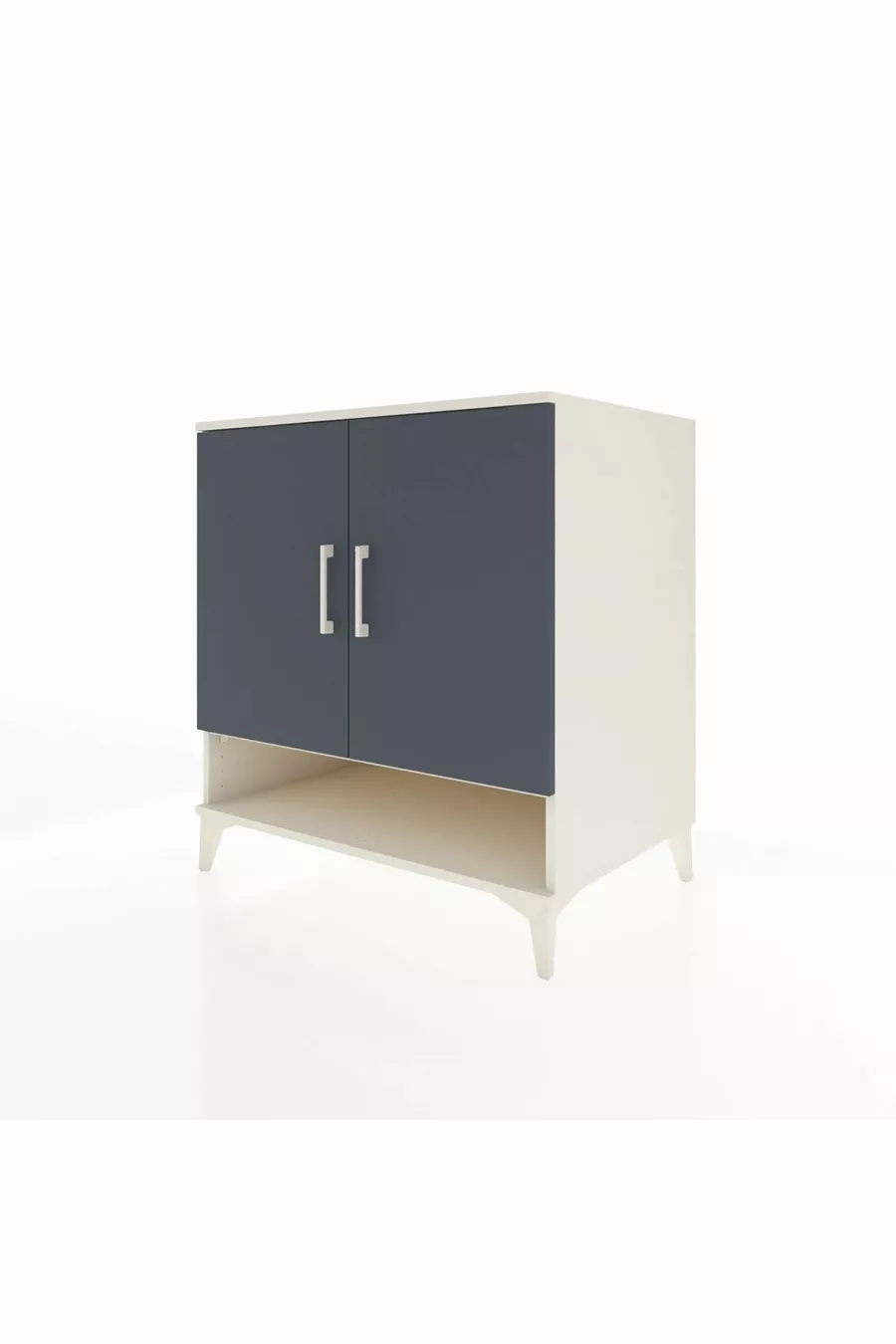 Commode Kronos 3 étagères 2 portes Pierre de lune-Anthracite