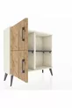 Commode Arges 2 étagères 2 portes Pierre de lune-Pin/Anthracite