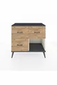Commode Hyperion 3 tiroirs Pierre de lune-Anthracite/Sapin