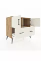 Commode Hyperion 2 étagères 2 tiroirs 2 portes Pin-Gris