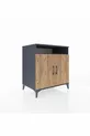 Commode Kronos avec 3 étagères, 1 tiroir et 2 portes, Anthracite-Sapin