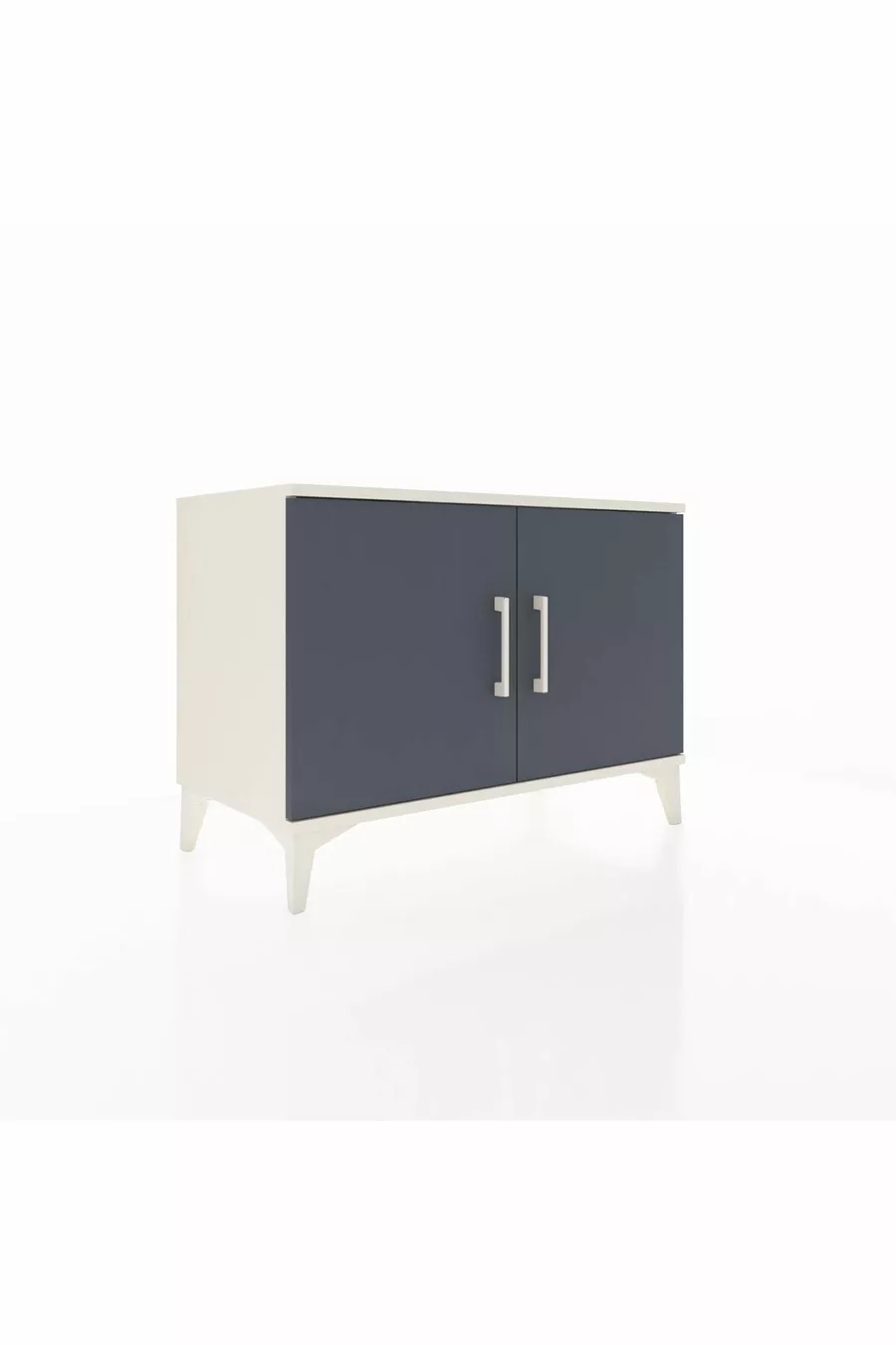 Commode Hyperion 2 étagères 2 portes Pierre de lune-Anthracite