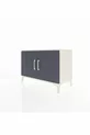 Commode Hyperion 2 étagères 2 portes Pierre de lune-Anthracite