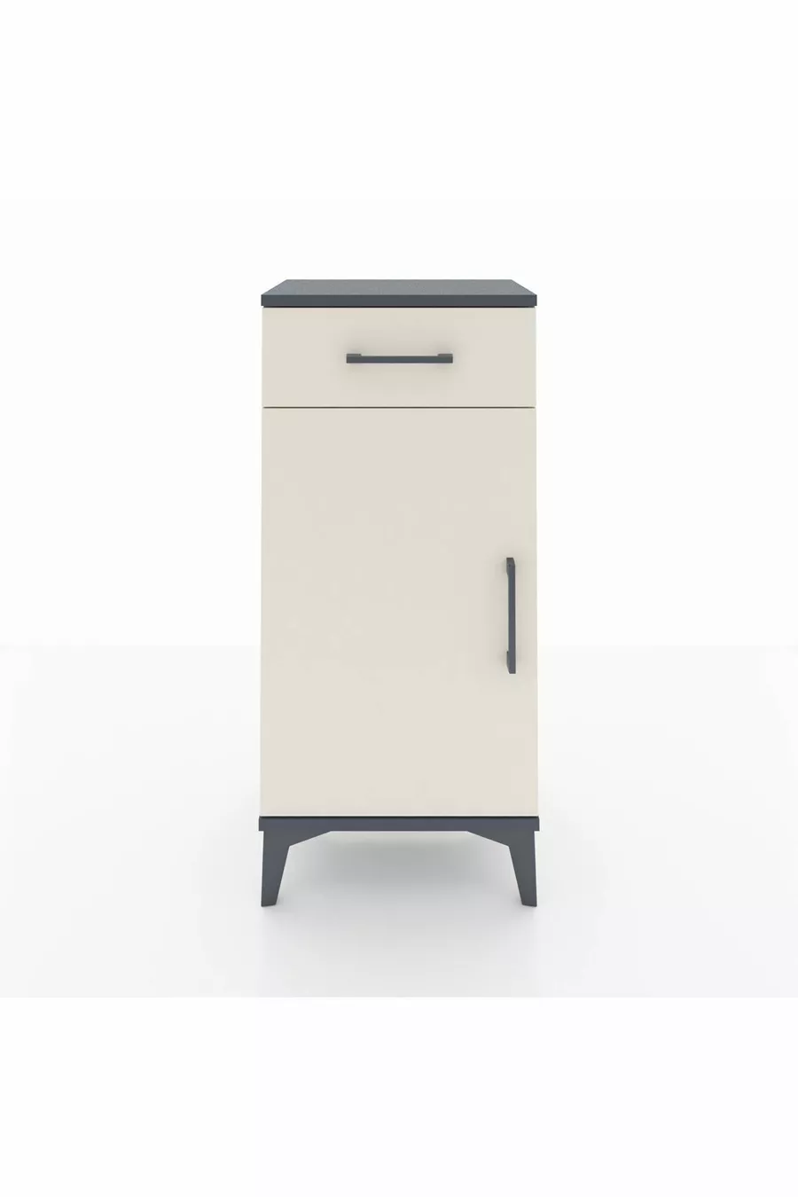 Table de chevet Arges avec 2 étagères, 1 tiroir et 1 porte, anthracite-gris pierre