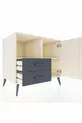 Commode Kronos avec 2 étagères, 2 tiroirs et 1 porte, Albâtre/Anthracite
