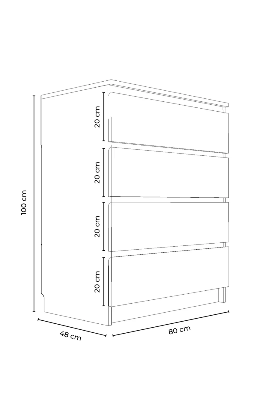 Commode Derinkuyu à 4 tiroirs pour chambre à coucher, chambre de bébé, chambre d'adolescent, anthracite