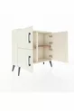 Commode Arges 2 étagères 4 portes Pierre de lune/Pin