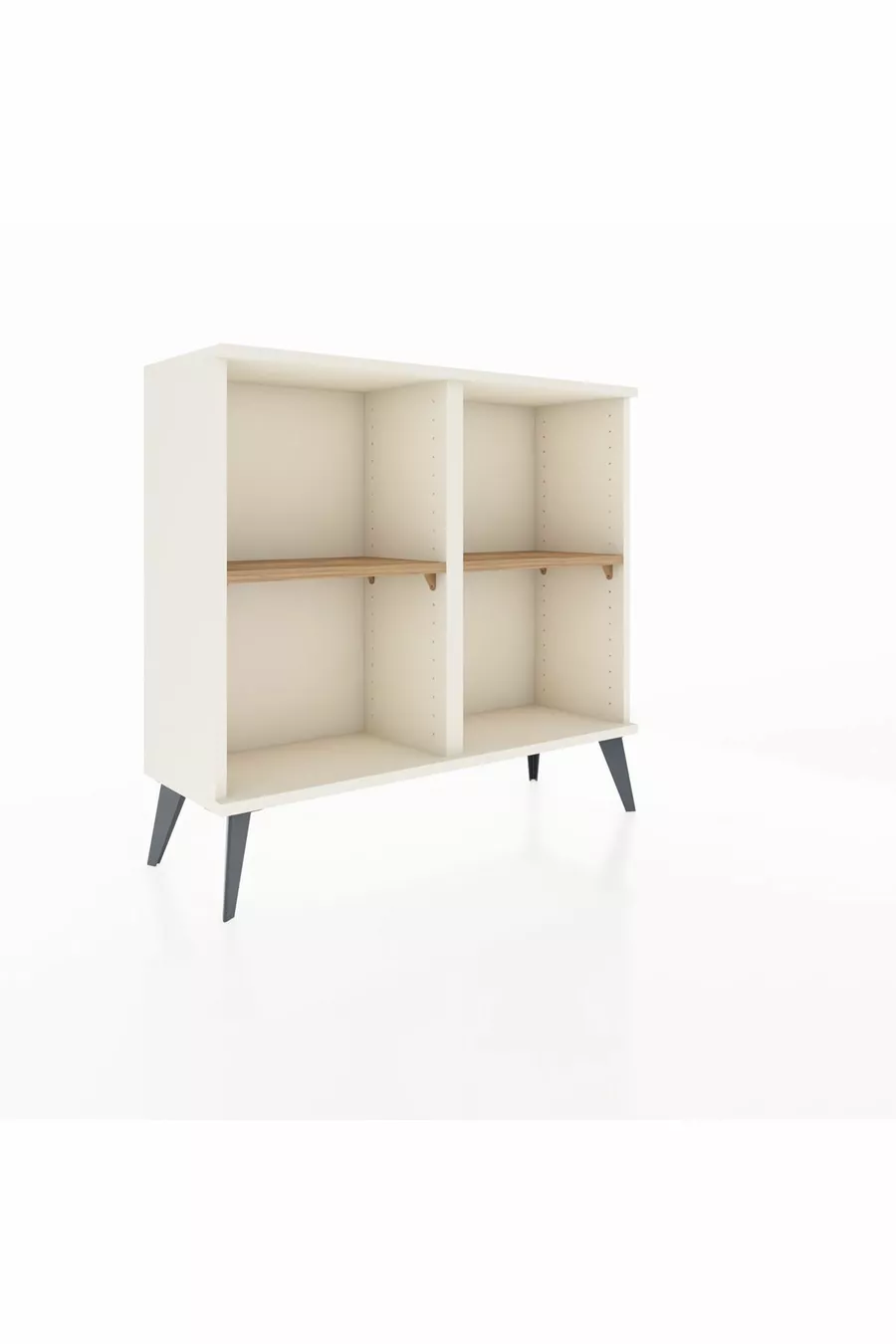 Commode Arges à 2 étagères Pierre de lune-Pierre de lune/Pin