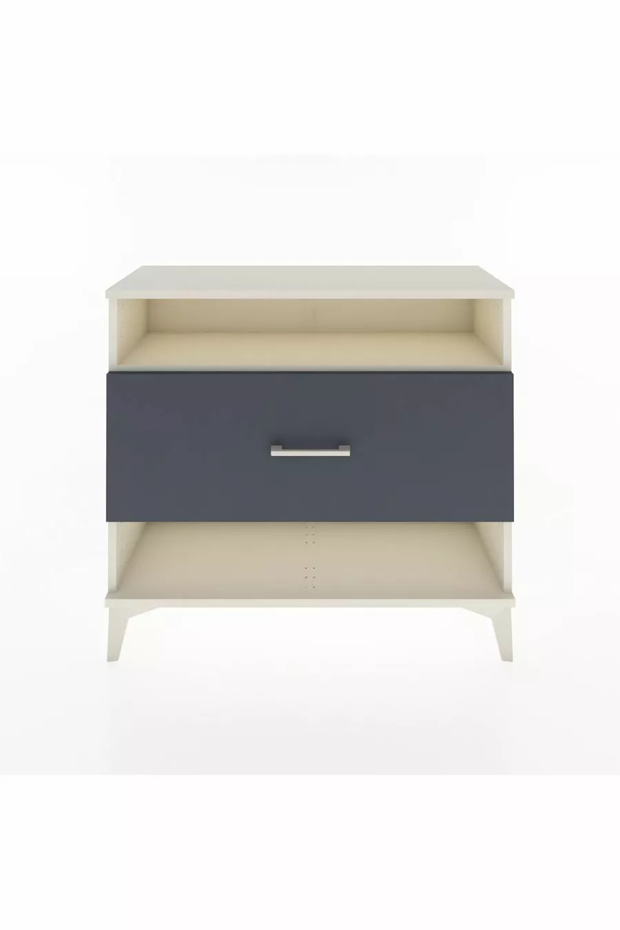 Commode Arges à une étagère et un tiroir, Pierre de lune-Anthracite