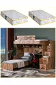 Lit superposé, Lit superposé Captain Ranza avec bureau et 2 matelas Comfort
