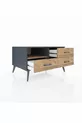 Commode Kronos à une étagère et 3 tiroirs Anthracite-Bois de pin