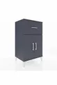 Commode Hyperion à une étagère, un tiroir et deux portes, Anthracite-Anthracite