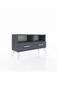 Commode Arges 2 étagères 2 tiroirs Anthracite-Anthracite