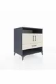 Commode Kronos avec 3 étagères, 1 tiroir et 2 portes, Anthracite-Pierre de lune