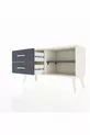 Commode Arges à une étagère et 2 tiroirs en pierre d'onyx - Anthracite