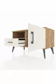 Commode Hyperion à 2 étagères, 1 tiroir et 1 porte, Pins-Quartz