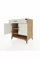 Commode Kronos 2 étagères, 1 tiroir, 2 portes, pin-pierre de lune