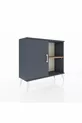 Commode Arges avec 2 étagères et 1 porte Anthracite-Anthracite/Sapin