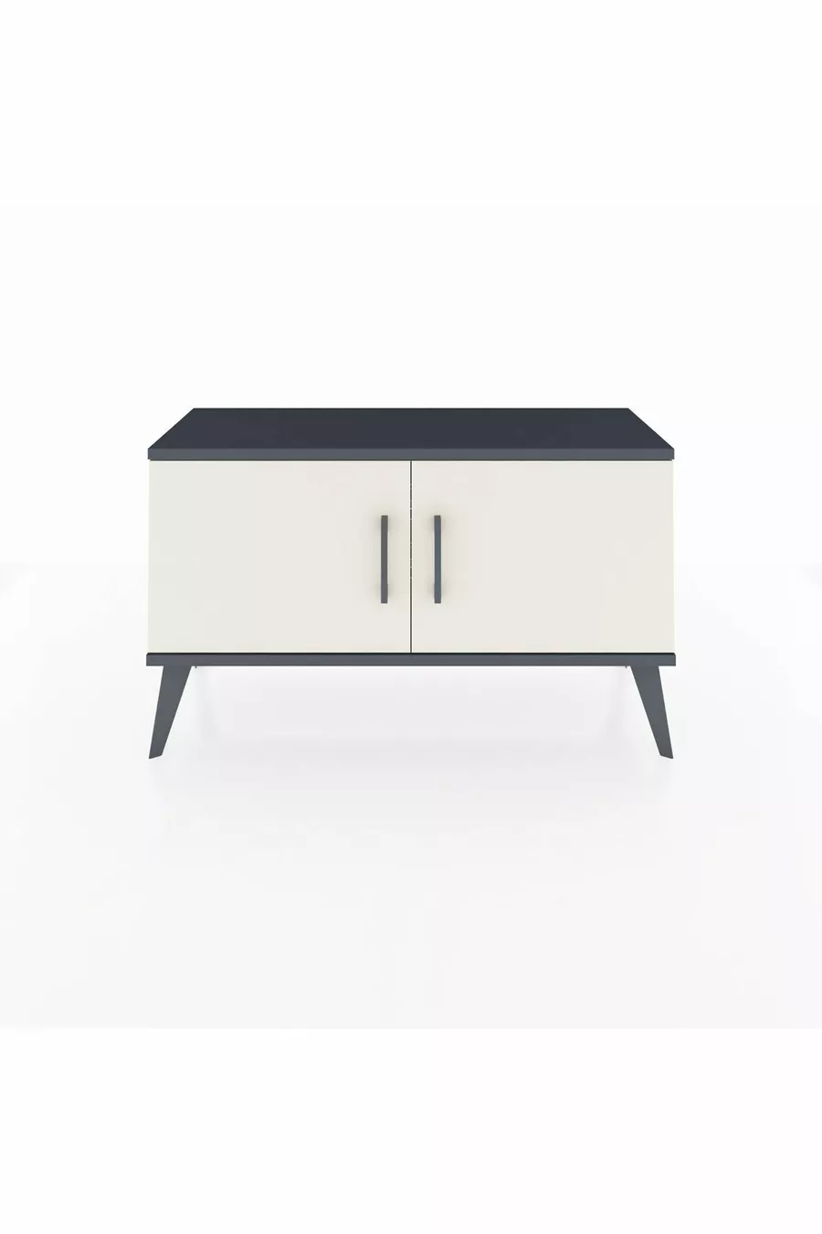 Commode Arges 2 étagères 2 portes Anthracite-Pierre de lune/Sapin