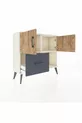 Commode Arges à 2 étagères, 1 tiroir, 2 portes, Pierre de lune-Pin/Anthracite