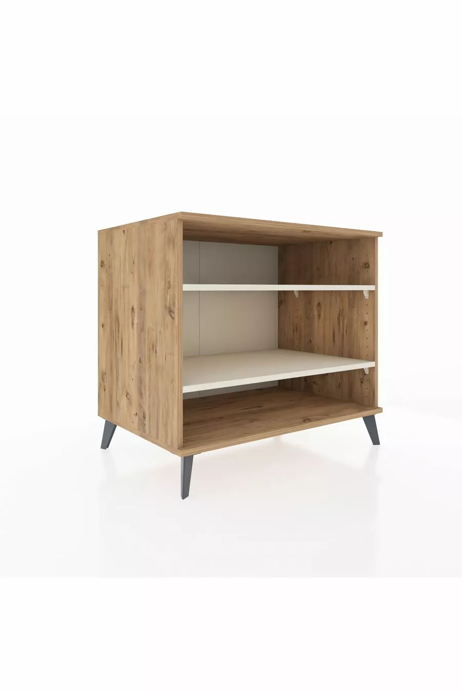 Commode Kronos 2 étagères Pin-Pierre de lune