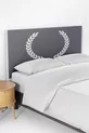 Housse de tête de lit avec motif couronne grise pour lit et sommier