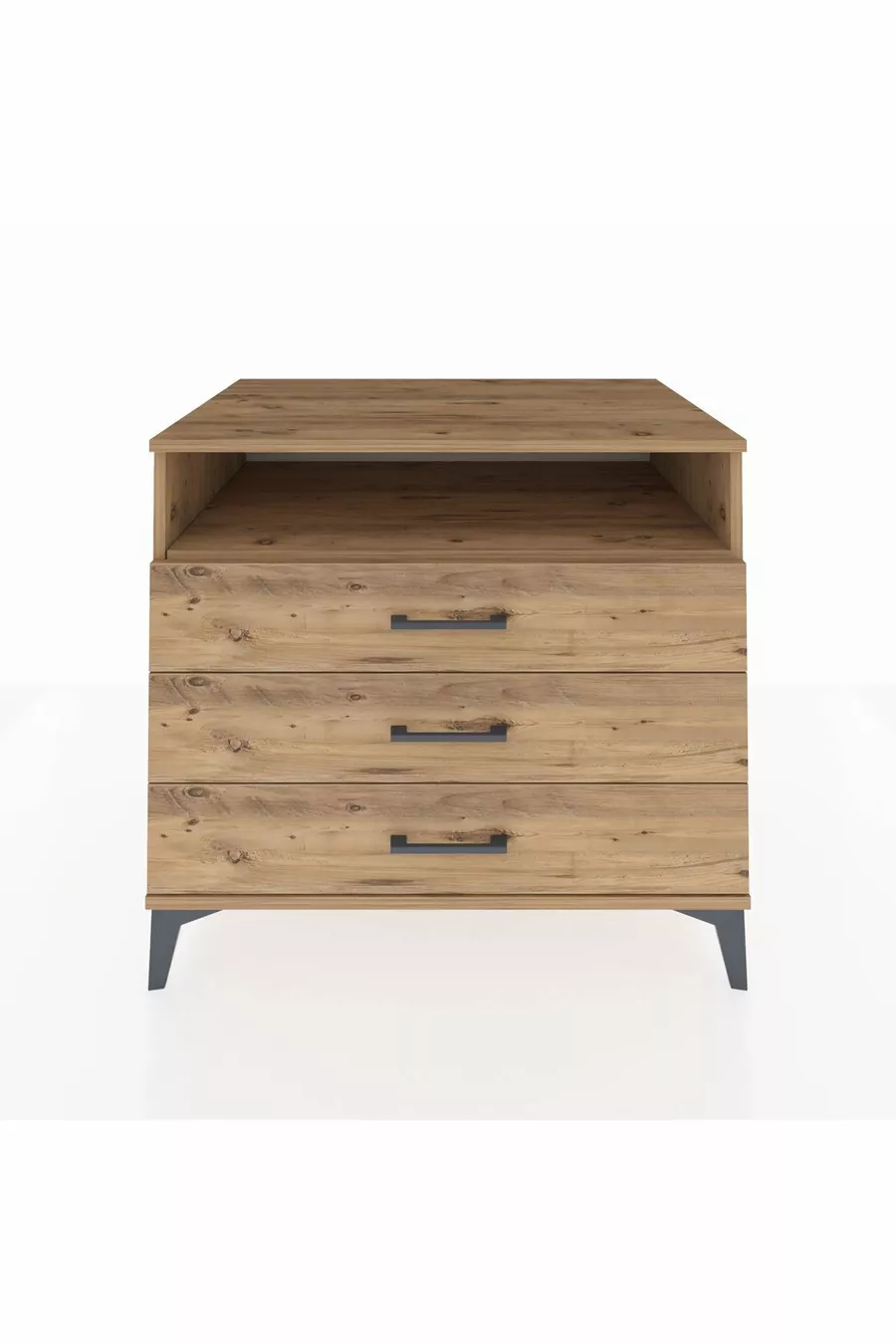 Commode Kronos à une étagère et 3 tiroirs en pin-pin