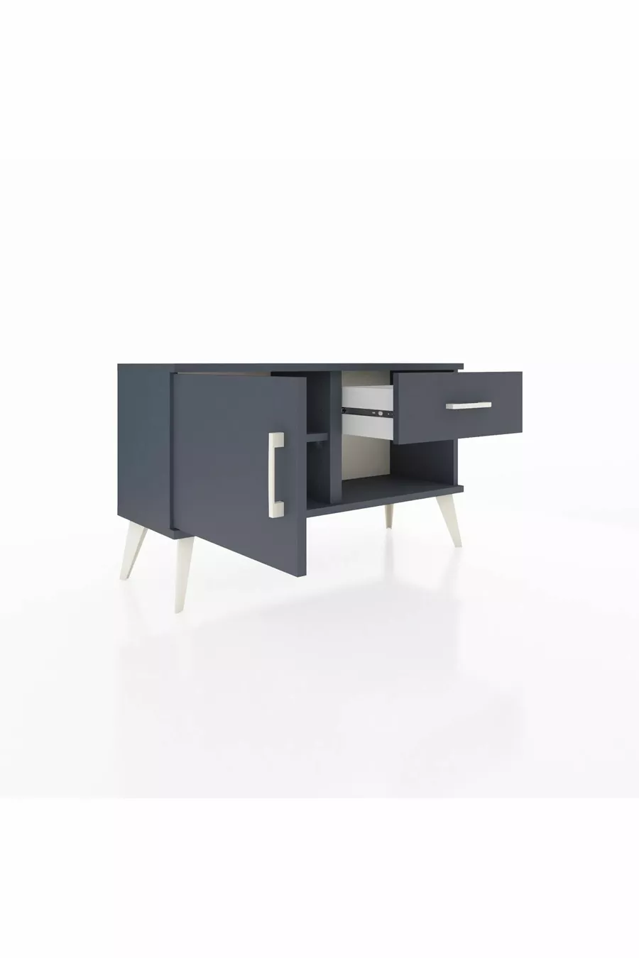 Commode Arges à une étagère, un tiroir et une porte, anthracite-anthracite
