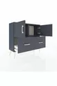 Commode Arges avec 2 étagères, 2 tiroirs et 2 portes, Anthracite-Anthracite