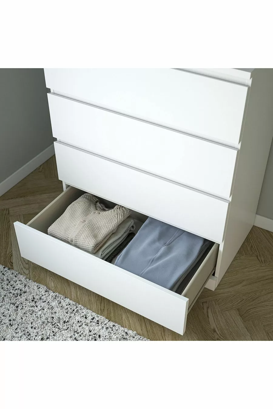 Commode à 4 tiroirs, Largeur :  cm  Profondeur :  cm  Hauteur :  cm
