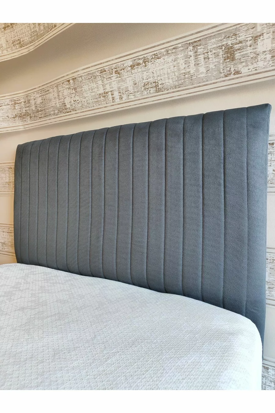 Housse de tête de lit pour sommier en lin Sonne Design  Cm Anthracite