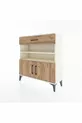 Commode Arges 3 étagères, 1 tiroir, 2 portes, Pierre de lune-Pin