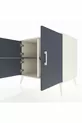 Commode Kronos 2 étagères 3 portes Pierre de lune-Anthracite