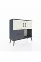 Commode Arges à 2 étagères, 1 tiroir, 2 portes, Anthracite-Pierre de lune/Anthracite