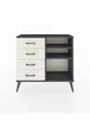 Commode Arges 2 étagères 4 tiroirs Anthracite-Anthracite/Pierre de lune