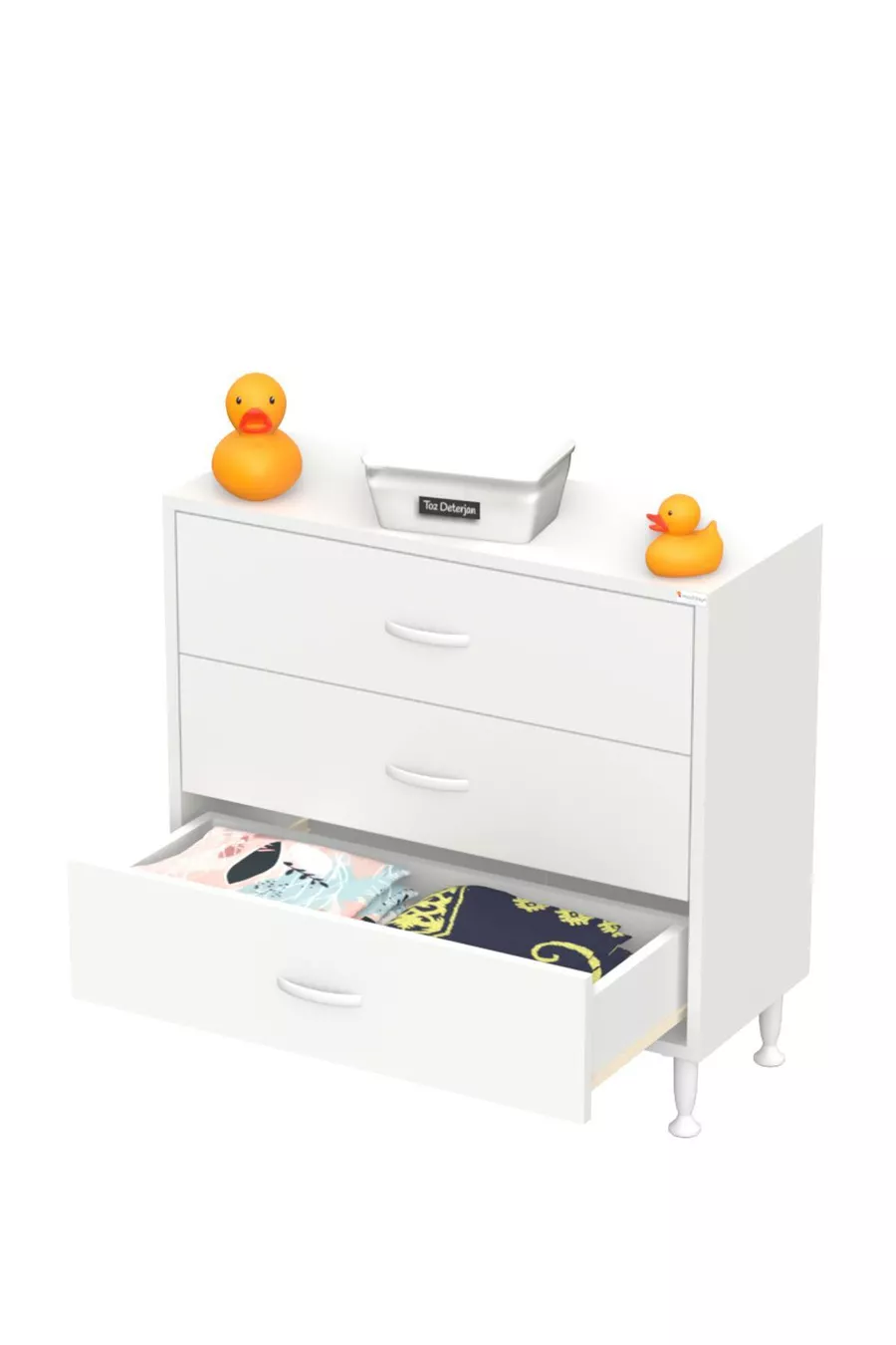 SÖKE, Armoire de salle de bain multifonctions à 3 tiroirs sur pied (différentes options de largeur)