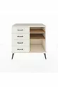 Commode Hyperion 2 étagères 4 tiroirs Nacré-Pin/Nacré
